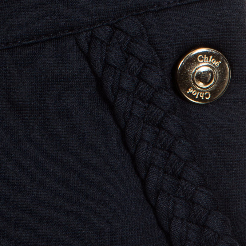 Girls Navy Blue Cotton Dungaree - CÉMAROSE | Children's Fashion Store - 3