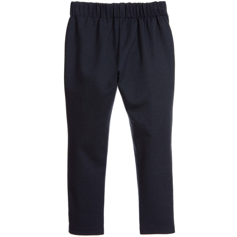 Girls Navy Blue Cotton Jersey Trouser - CÉMAROSE | Children's Fashion Store - 2