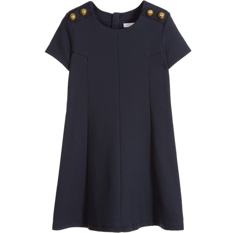 Girls Navy Blue Cotton Dress - CÉMAROSE | Children's Fashion Store - 1