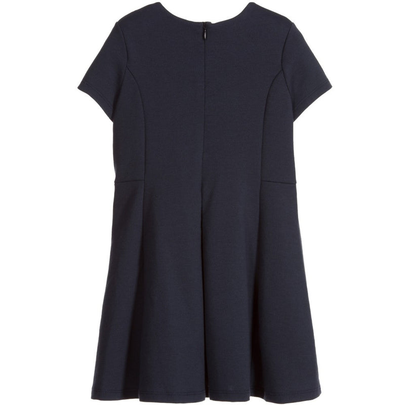 Girls Navy Blue Cotton Dress - CÉMAROSE | Children's Fashion Store - 2