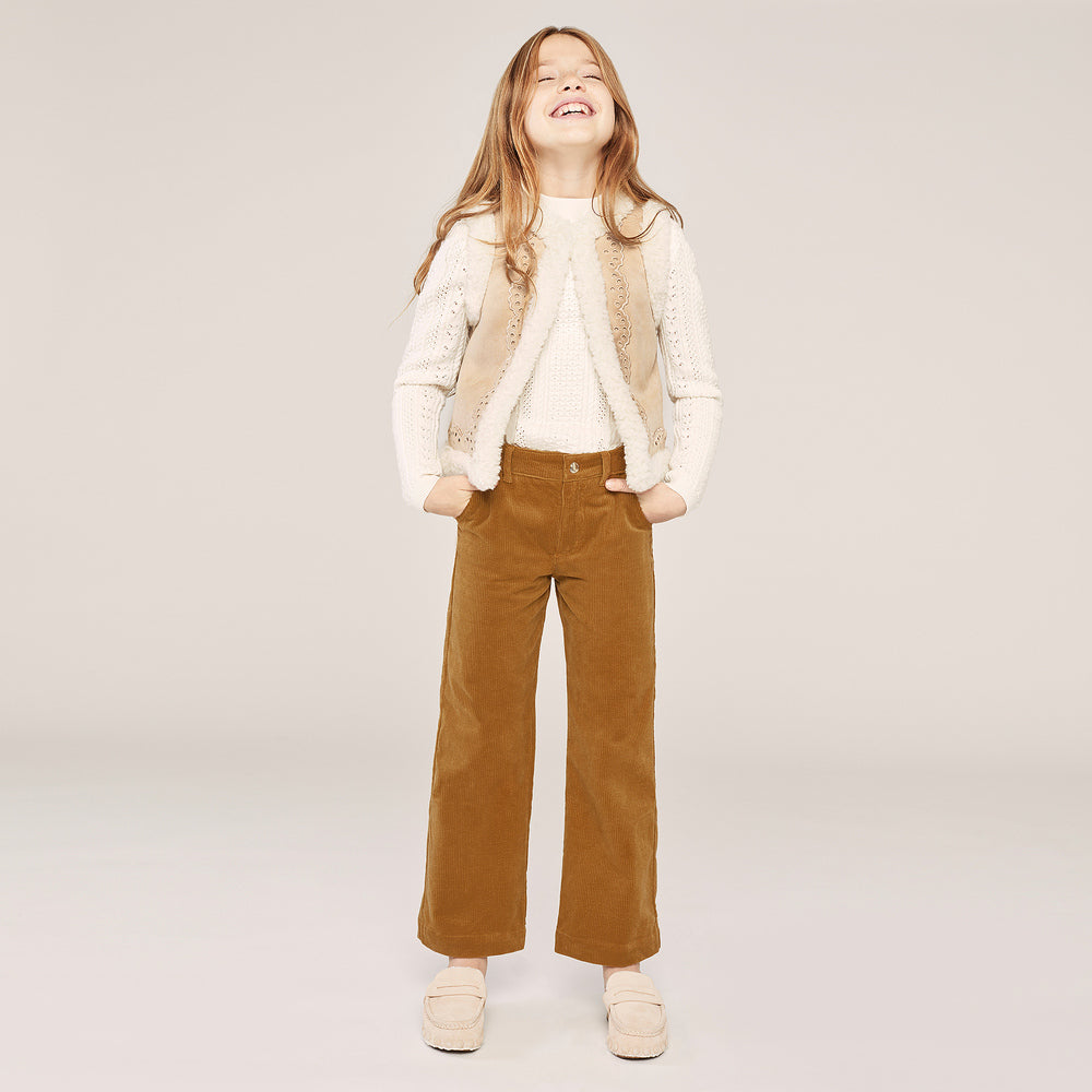 Girls Beige Gilet