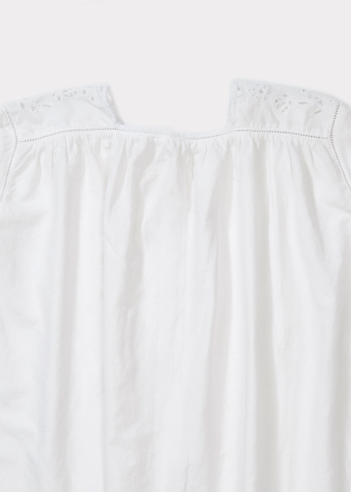 Girls White Cotton Woven Dress