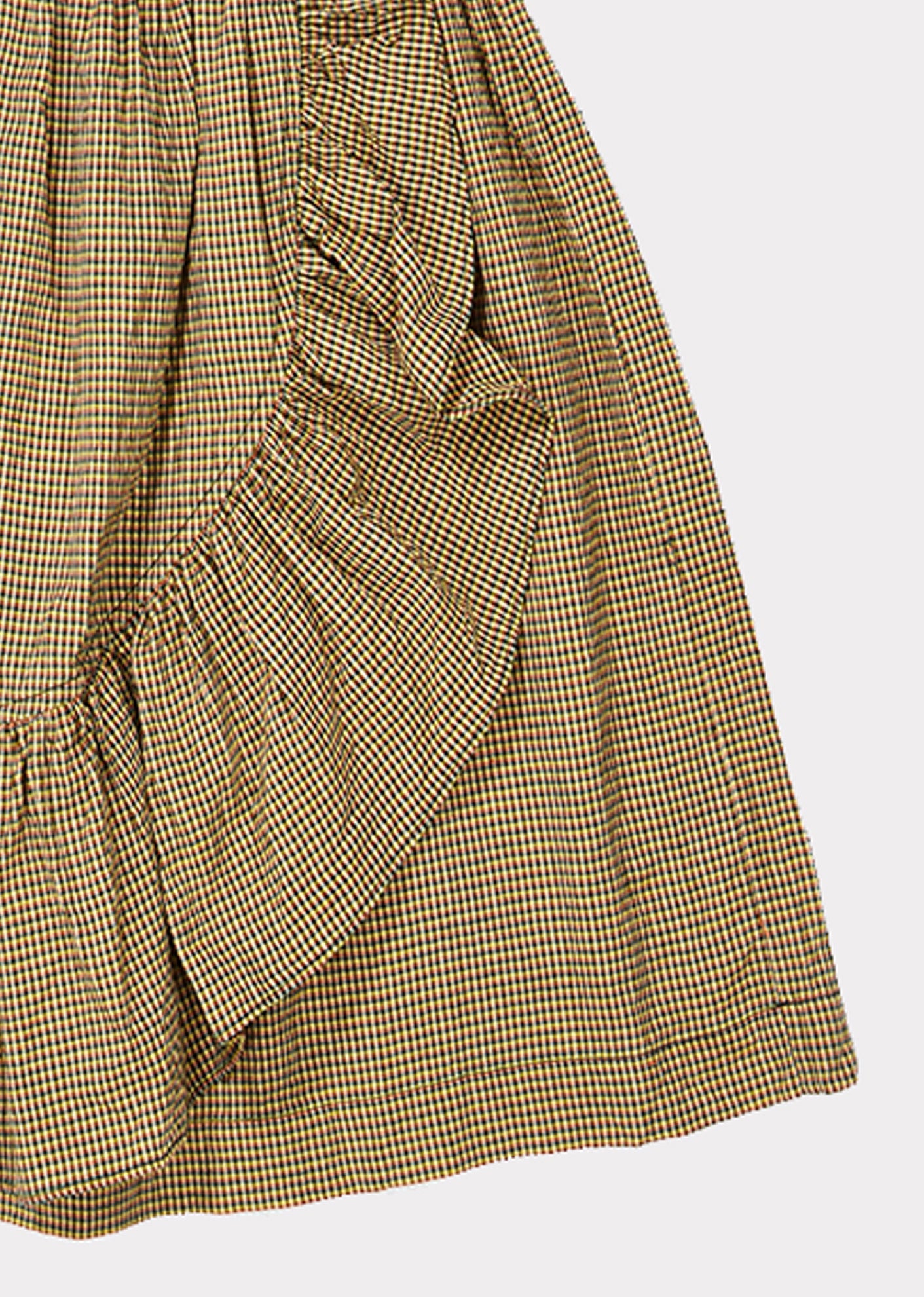Girls Khaki Check Cotton Skirt