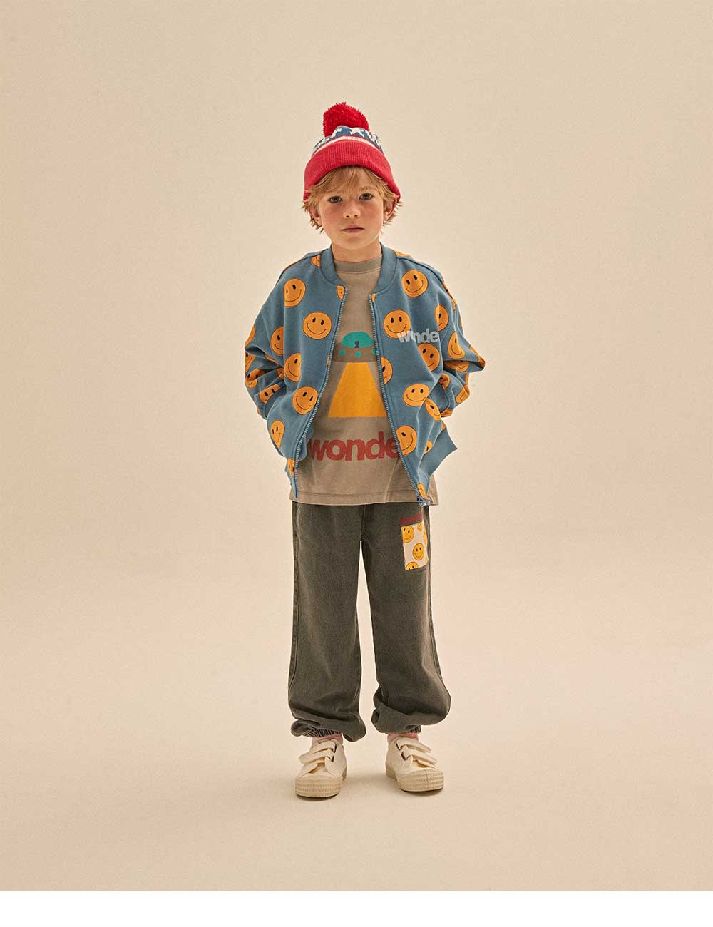 Boys & Girls Black Smile Denim Trousers