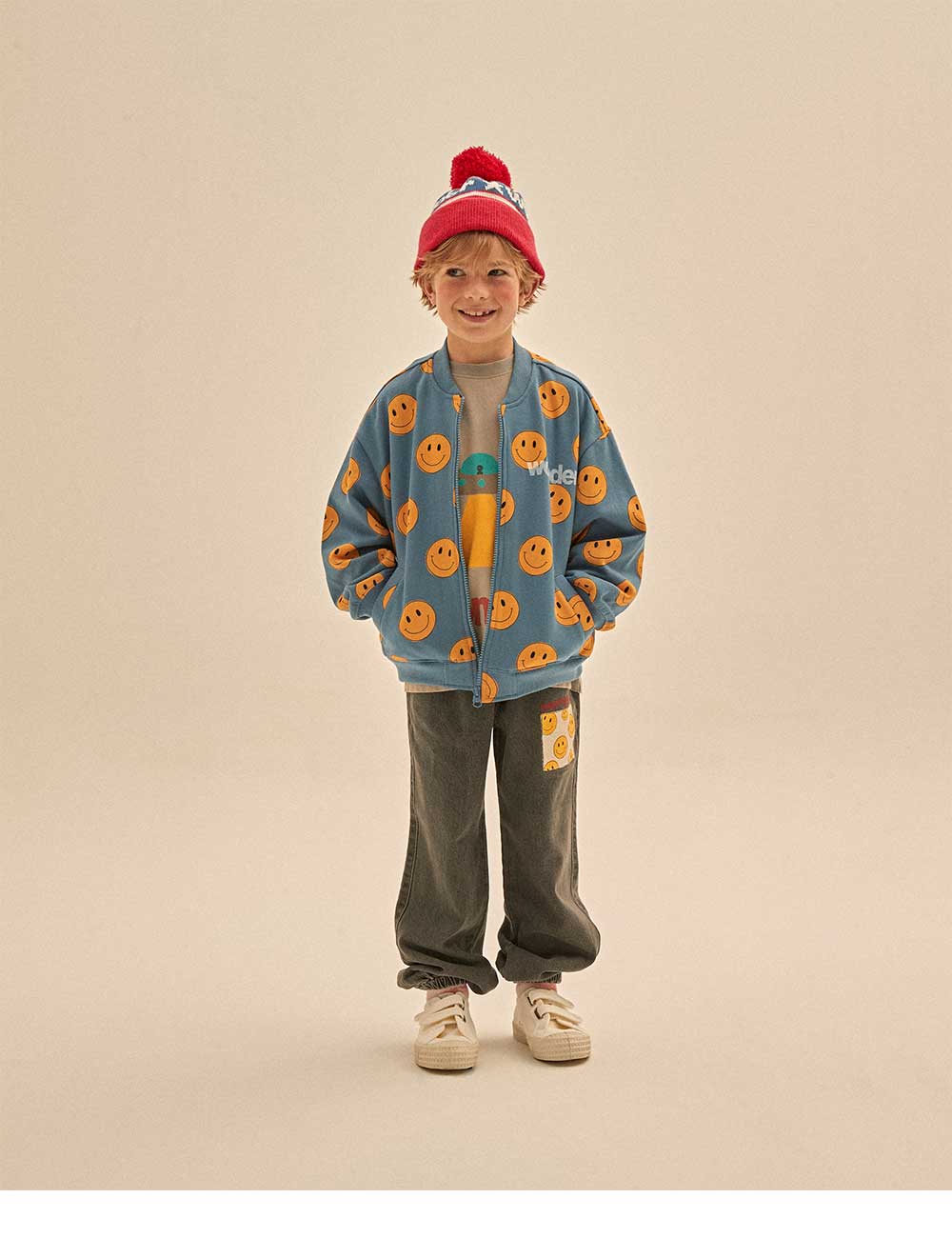 Boys & Girls Black Smile Denim Trousers