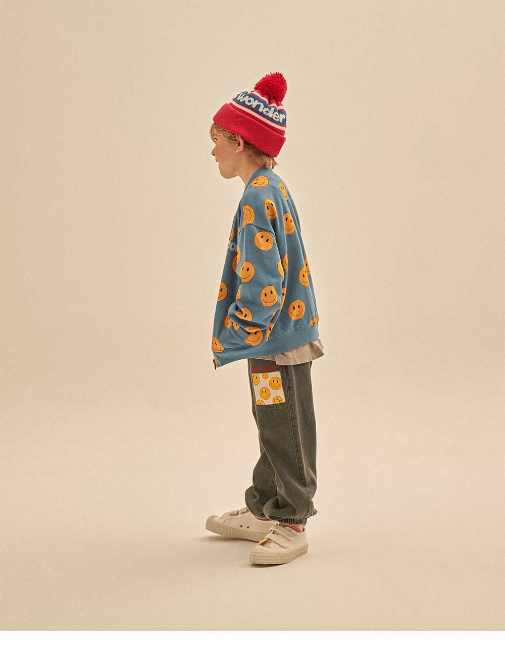 Boys & Girls Black Smile Denim Trousers