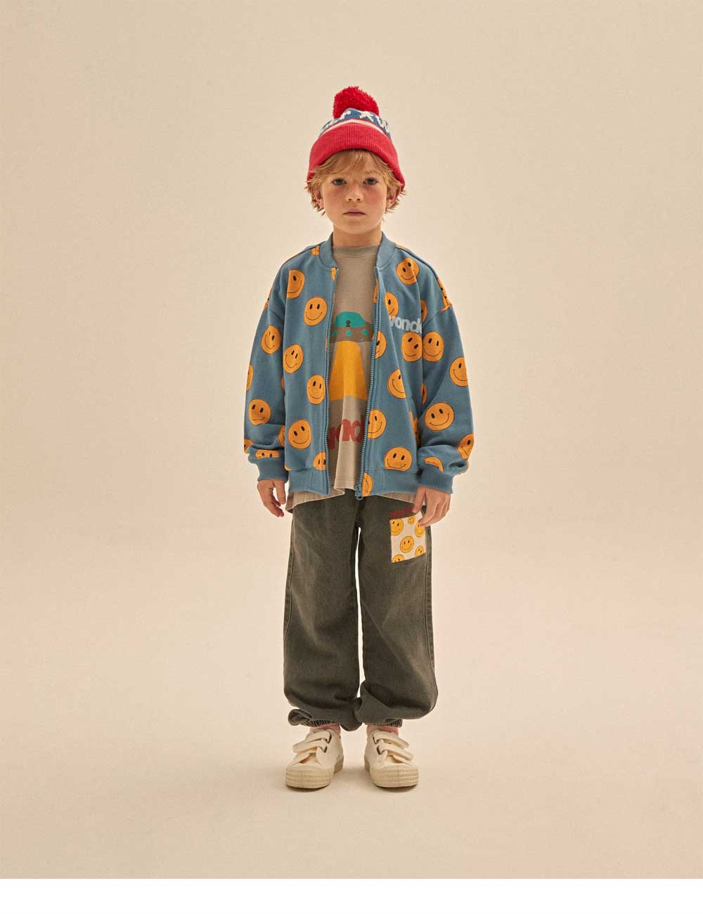 Boys & Girls Black Smile Denim Trousers