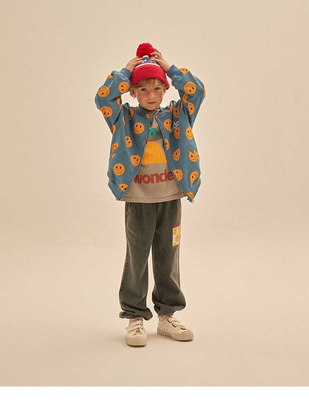 Boys & Girls Black Smile Denim Trousers