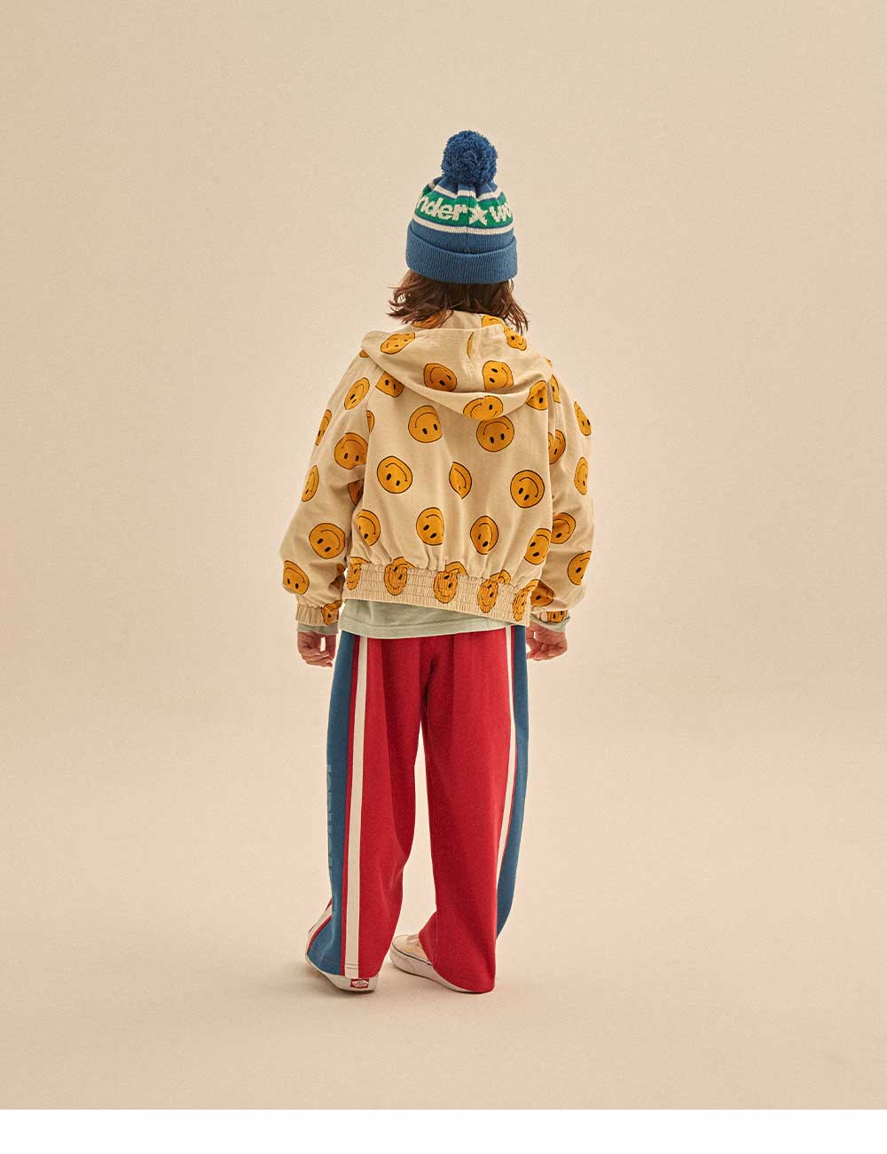 Boys & Girls Beige Smile Zip-Up Jacket