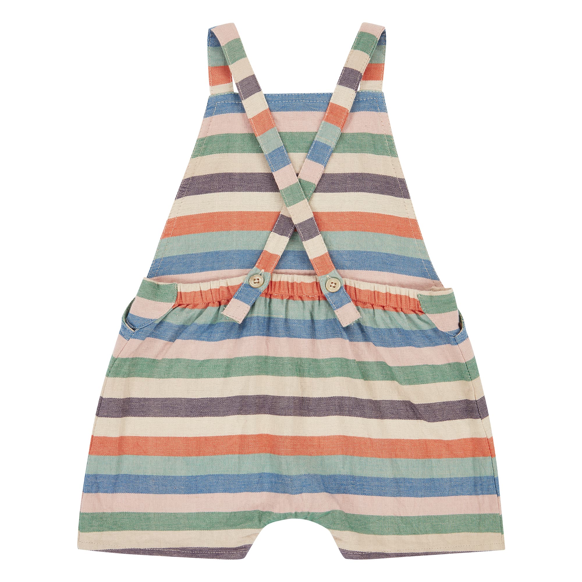 Baby Boys & Girls Multicolor Stripes Cotton Babysuit