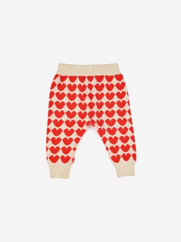 Baby Boys & Girls Red Hearts Knit Trousers