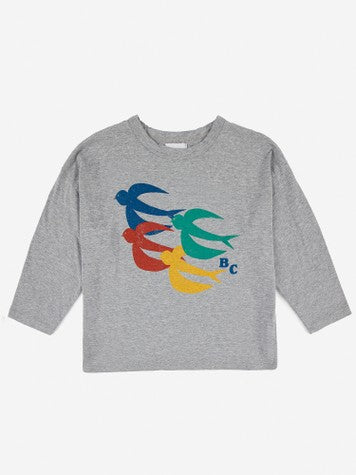 Boys & Girls Grey Cotton T-Shirt