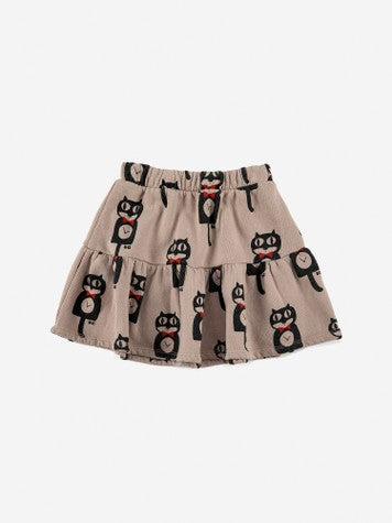 Girls Beige Printed Skirt