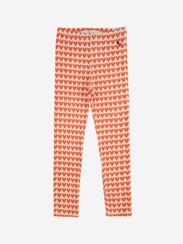 Girls Red Heart Leggings