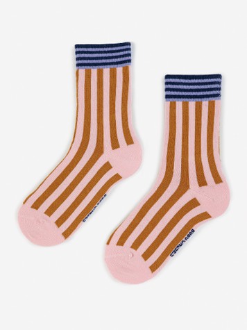 Boys & Girls Pink Stripes Cotton Socks