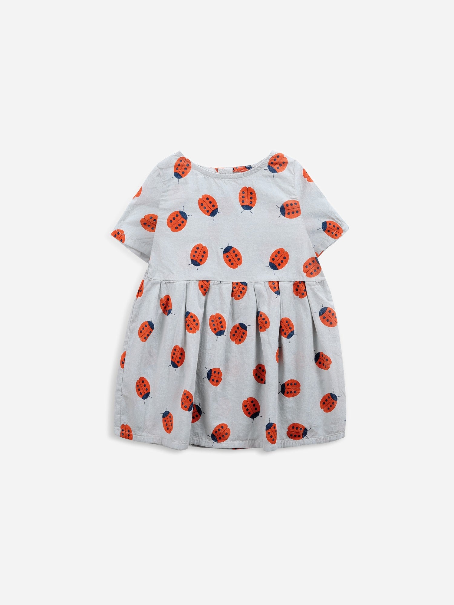 Girls Grey Printed Cotton Dress