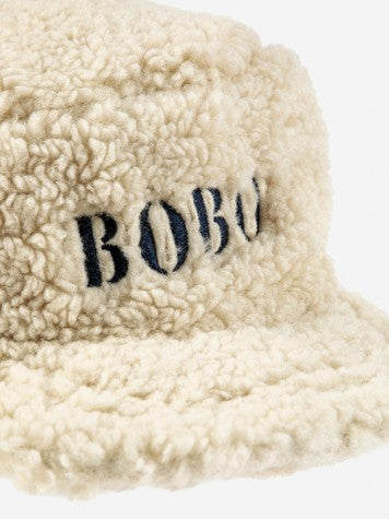 Boys & Girls White sheepskin cap