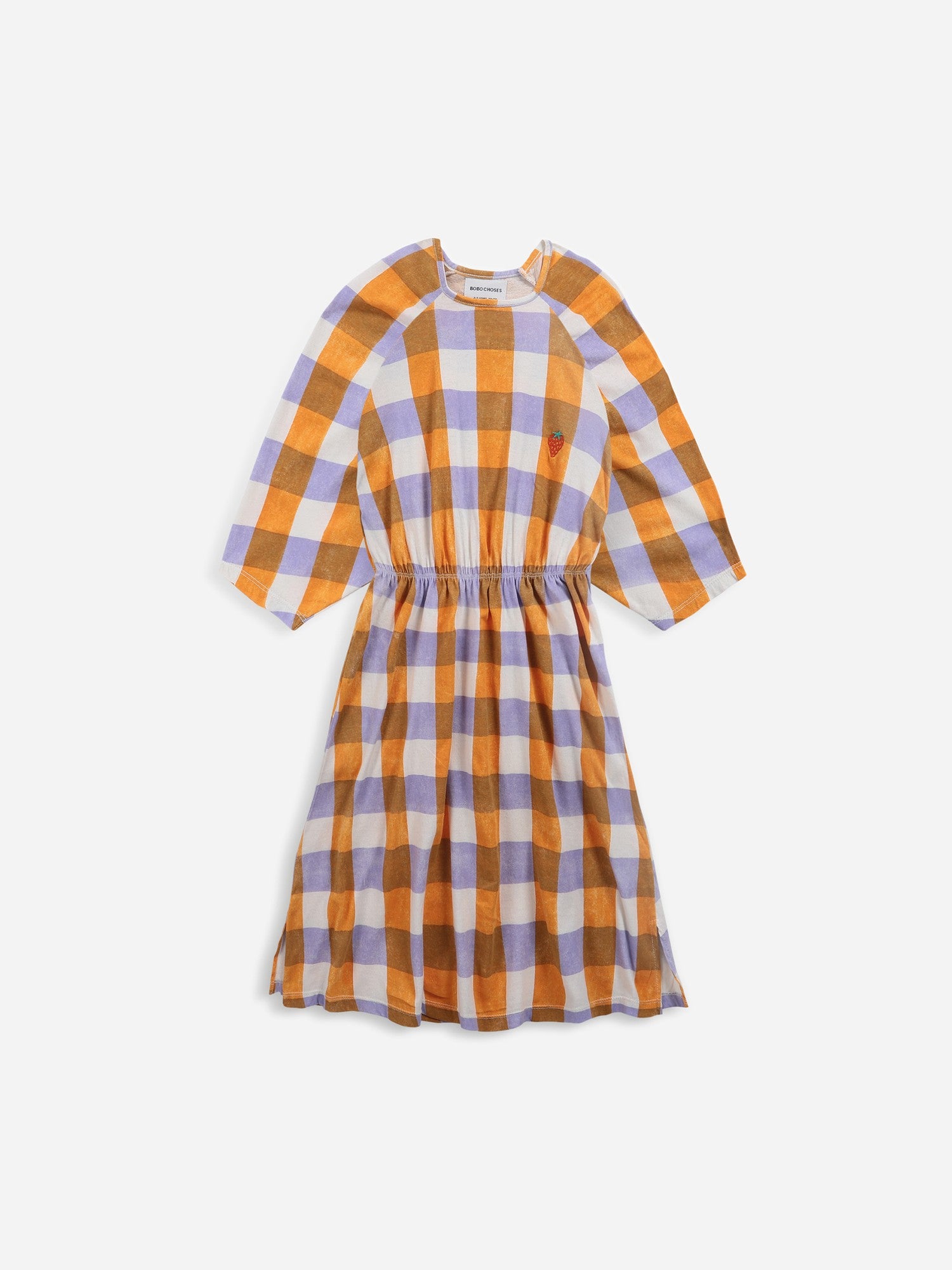 Girls Purple Check Cotton Dress