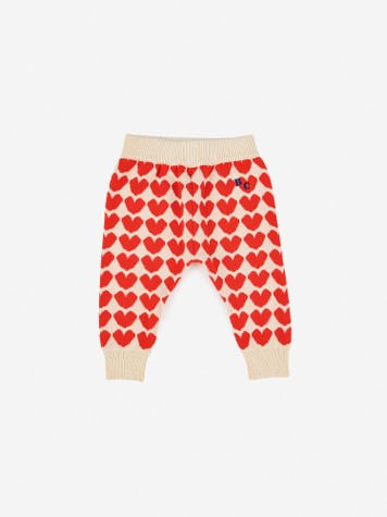 Baby Boys & Girls Red Hearts Knit Trousers