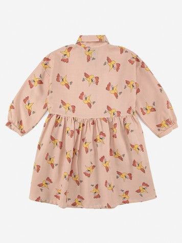 Girls Pink Printed Dress