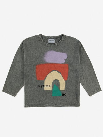 Boys & Girls Grey Cotton T-Shirt
