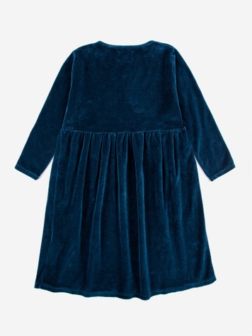Girls Blue Velvet Dress