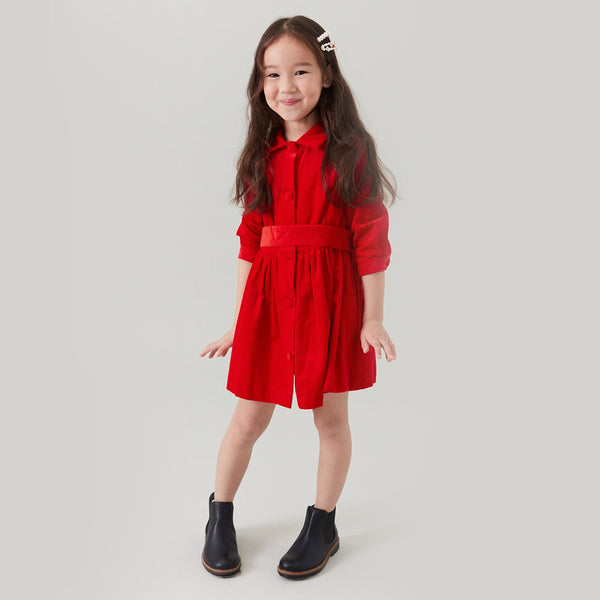 Girls Bright Fire Cotton Dress