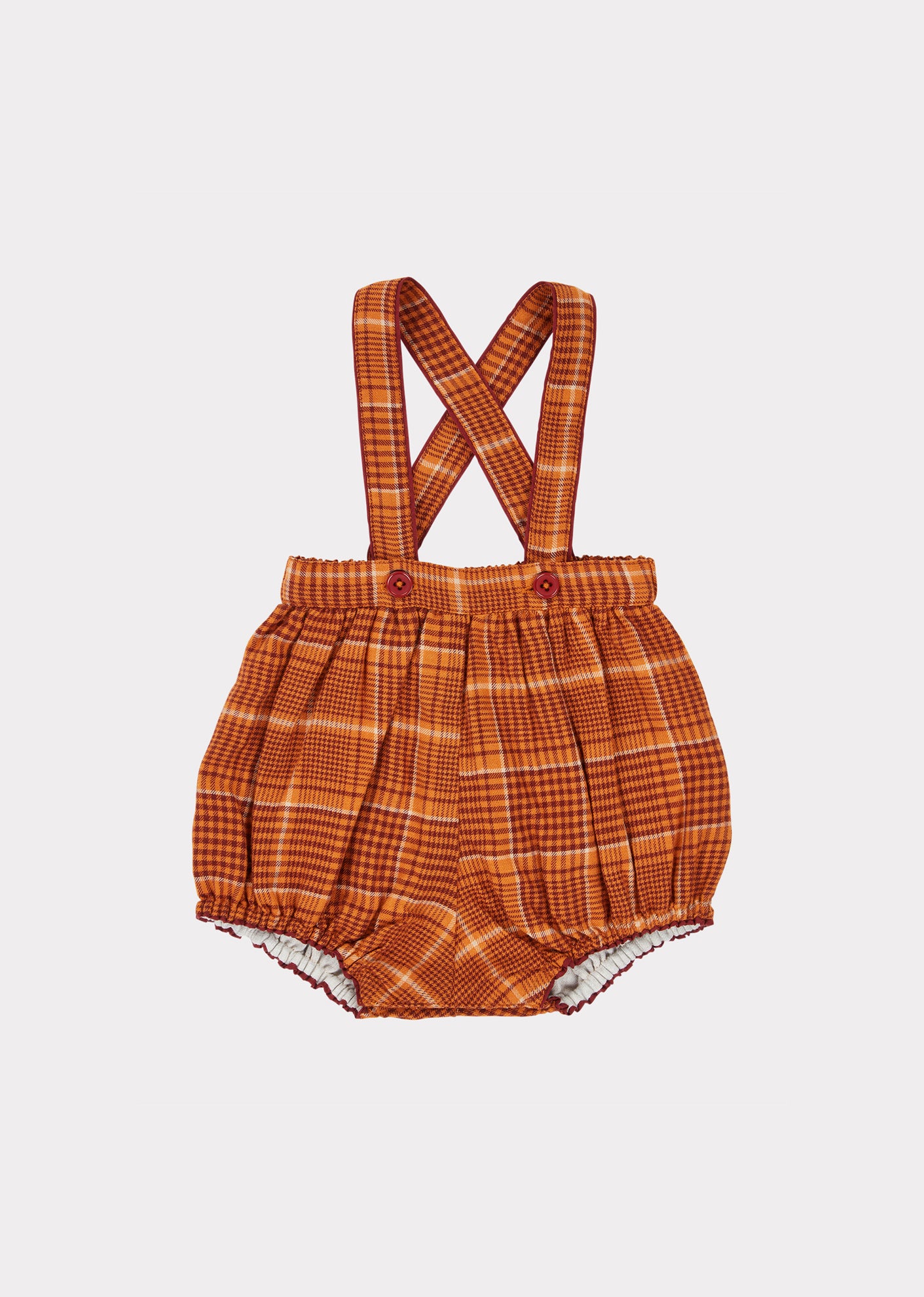 Baby Boys & Girls Orange Check Dunlin Romper