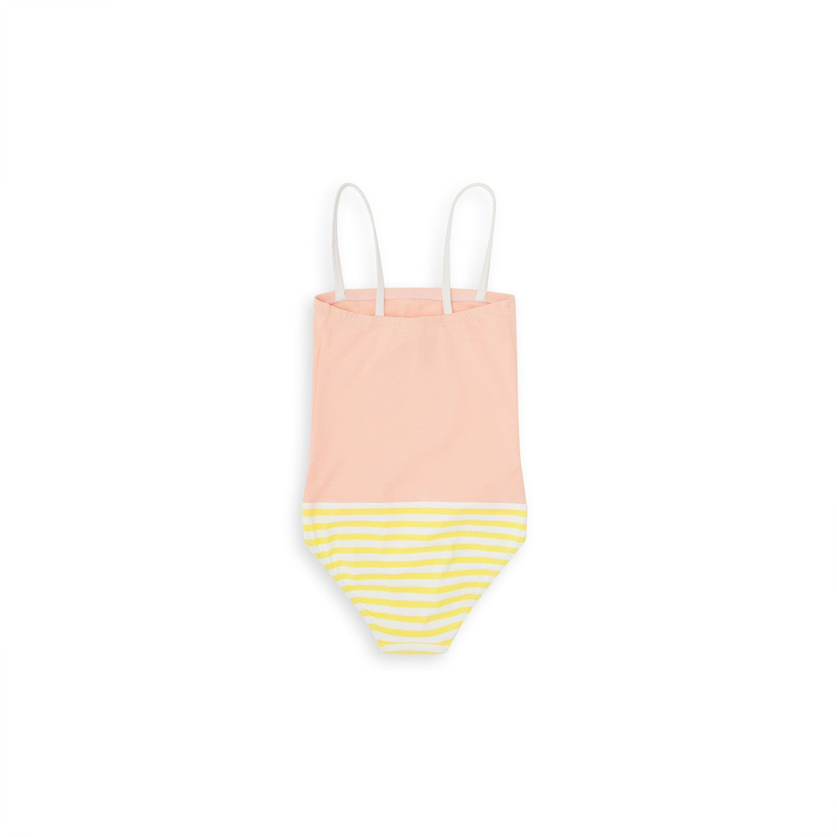 Girls Ray Jaune & Pink Stripes Swimsuit