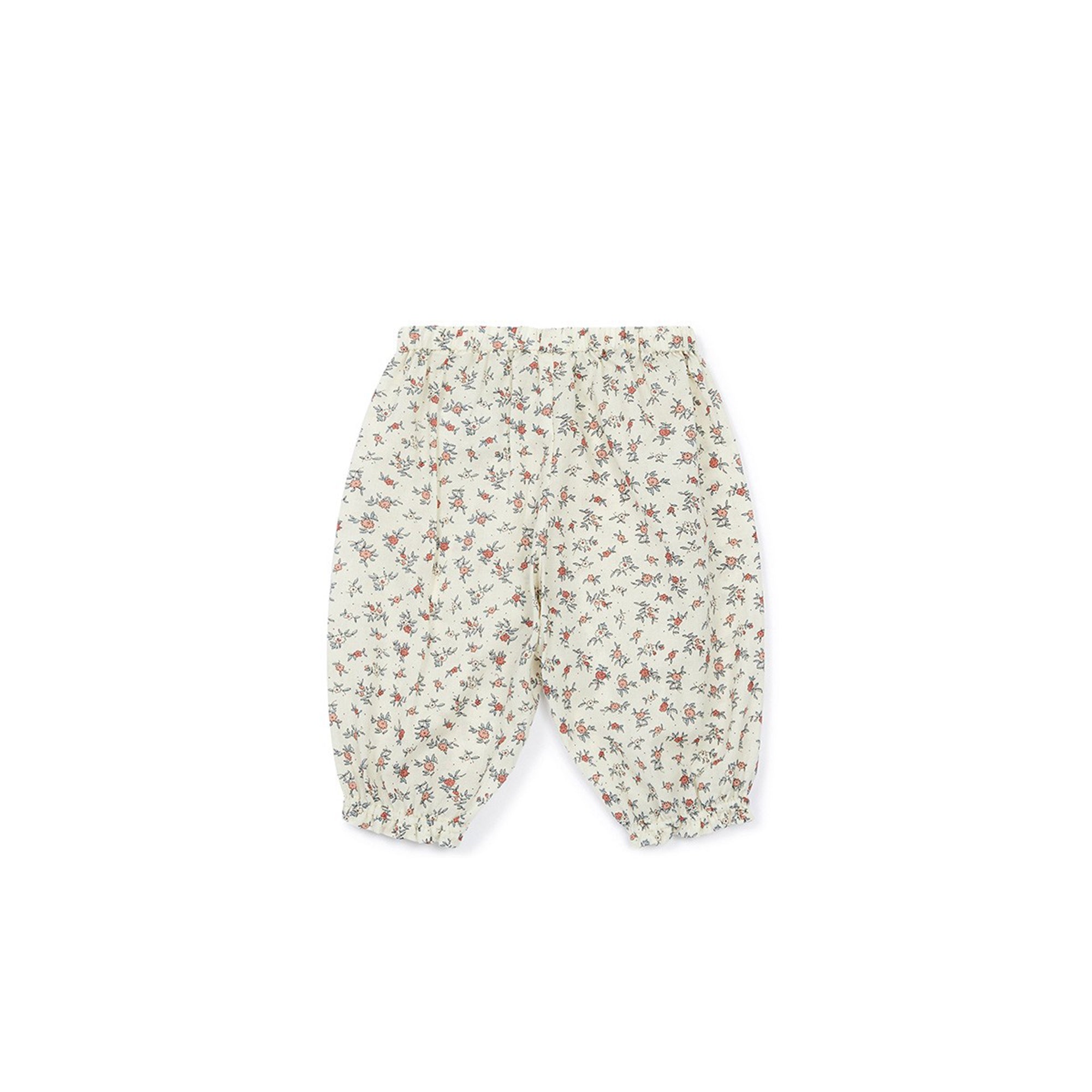 Baby Beige Flower Cotton Trousers