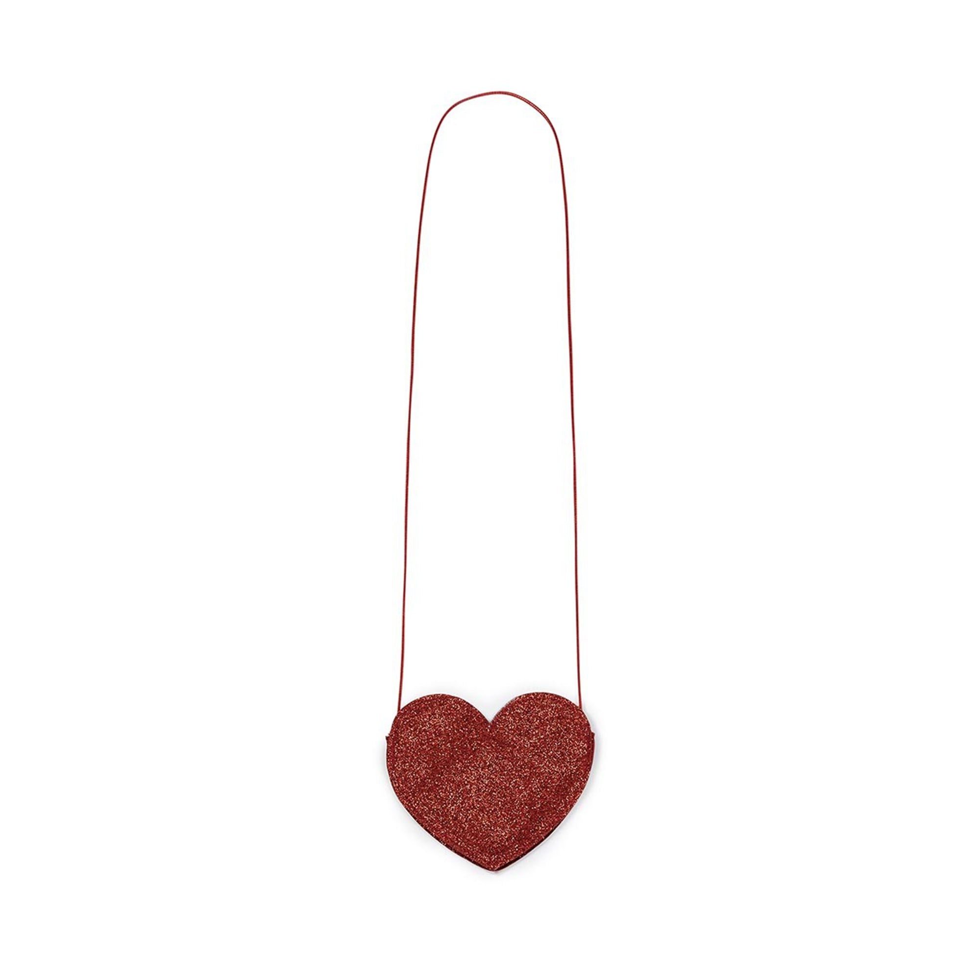 Girls Red Glitter Heart Bag