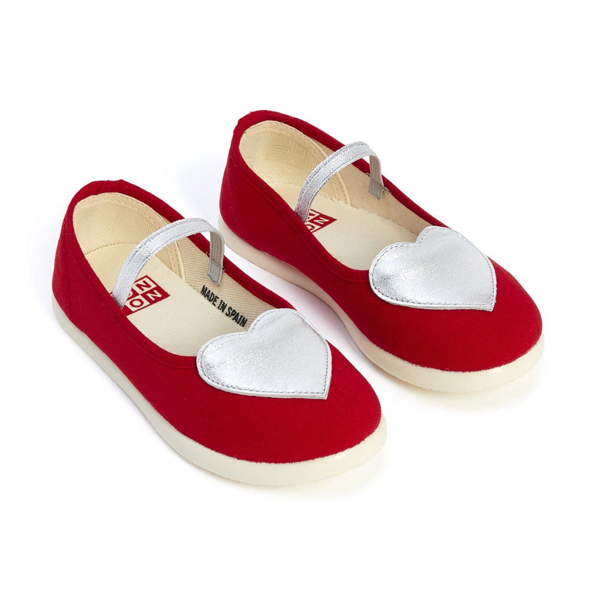 Girls Red Cotton Hearts Slippers