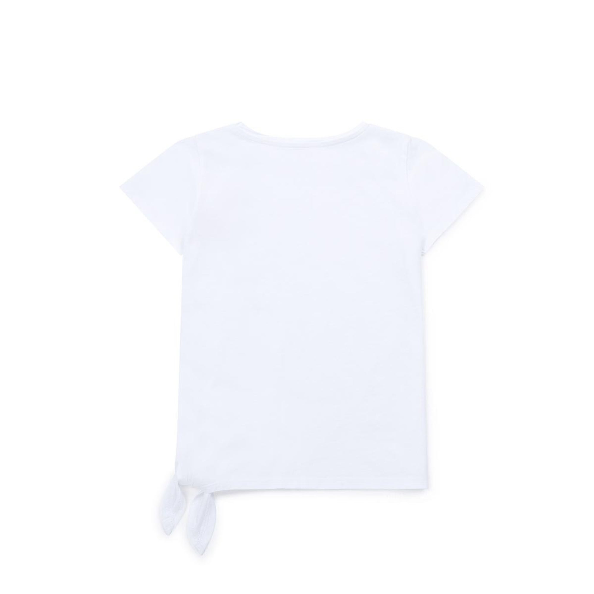 Girls White Cotton T-shirt