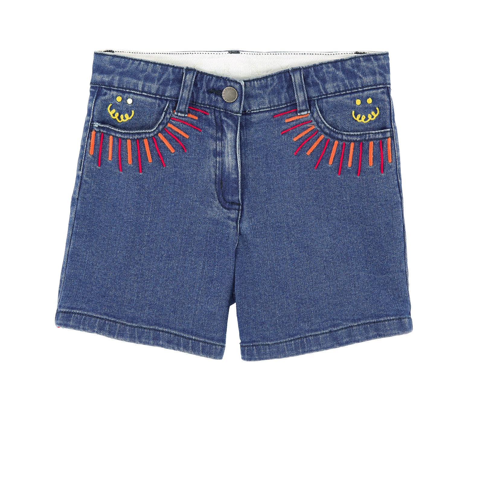 Girls Dark Blue Rainbow Jean Shorts - CÉMAROSE | Children's Fashion Store