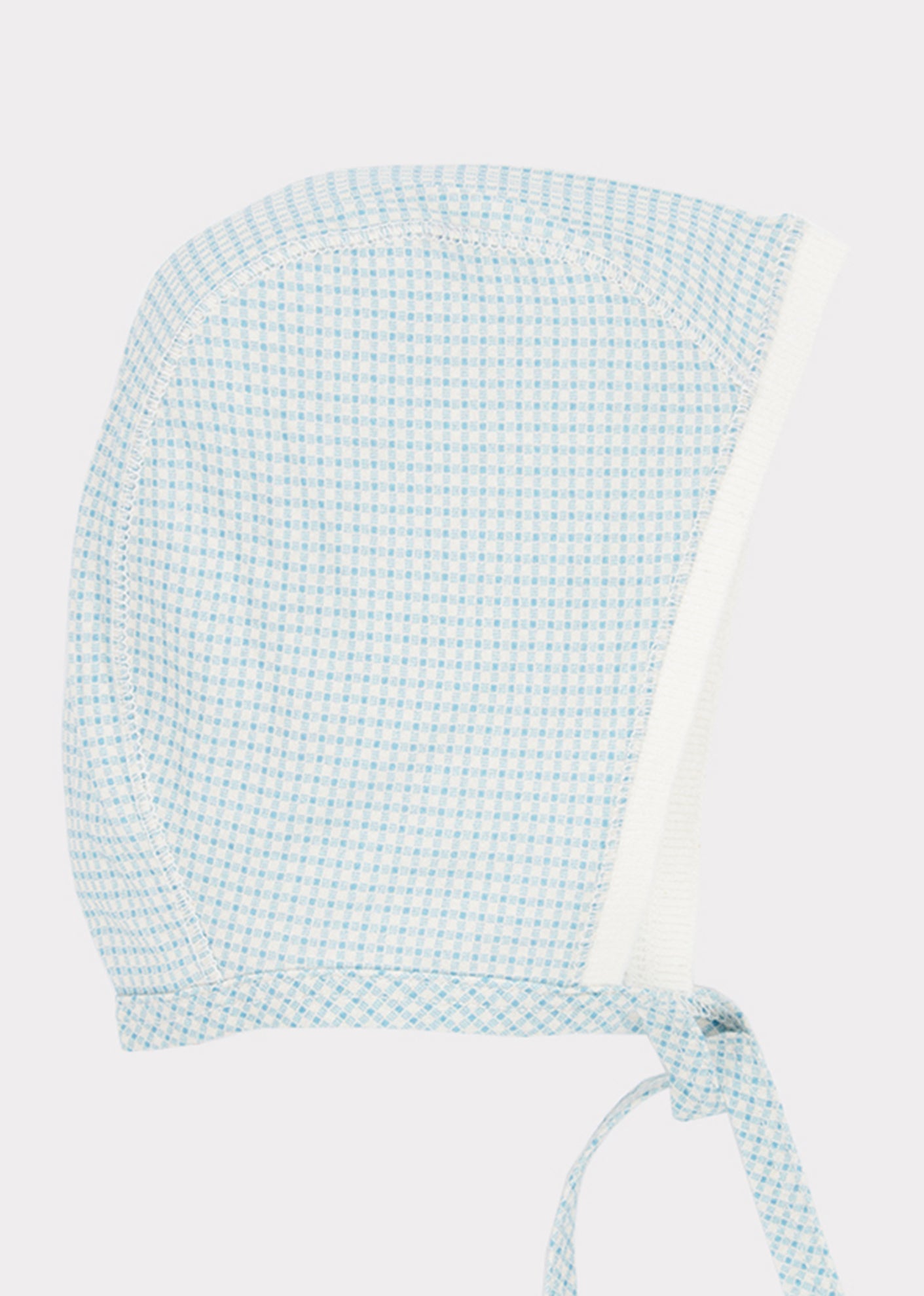 Baby Girls Blue Check Cotton Hat