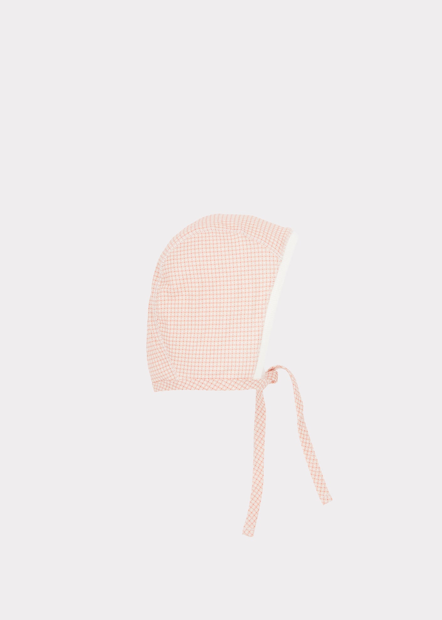 Baby Girls Pink Check Cotton Hat