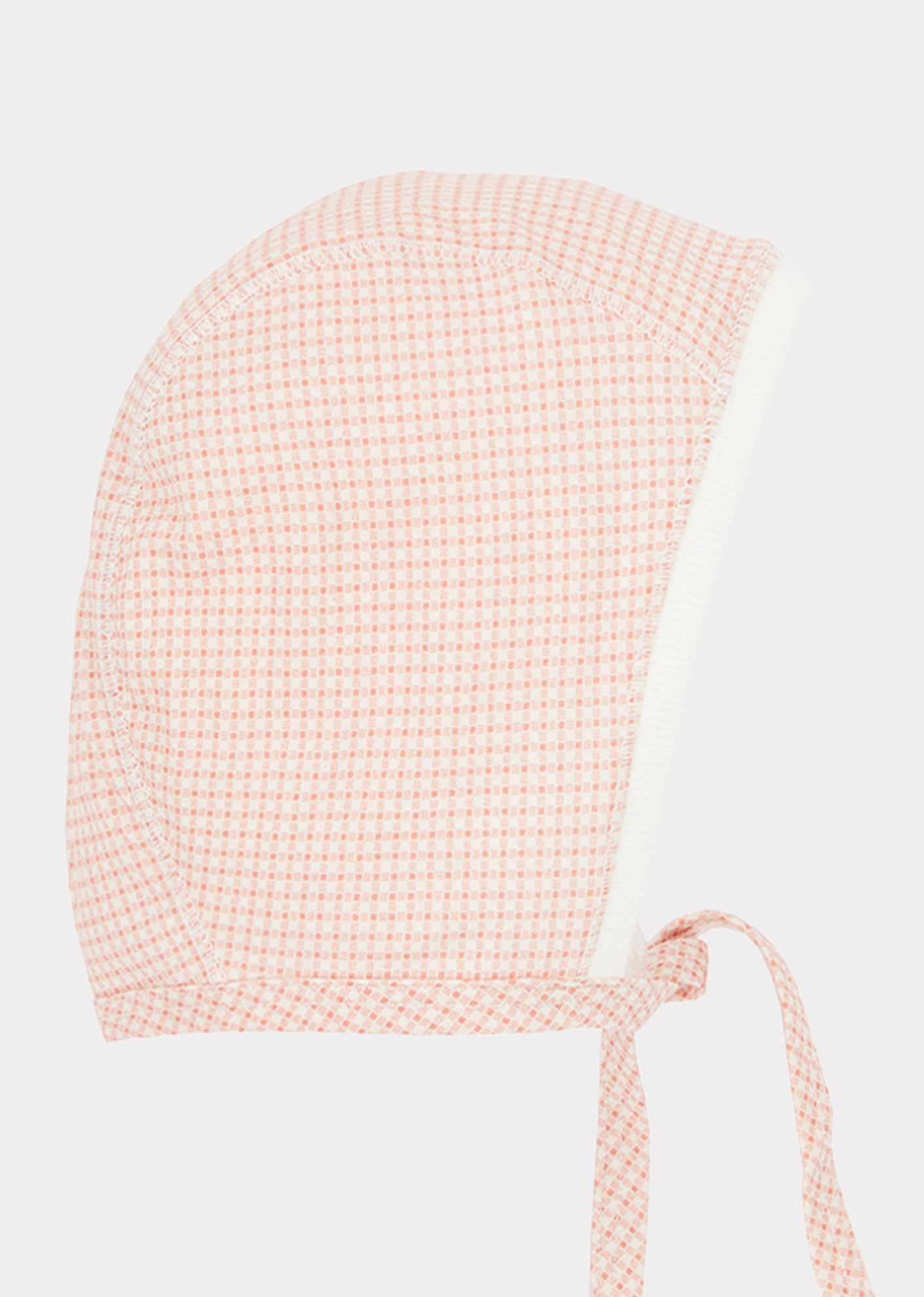 Baby Girls Pink Check Cotton Hat