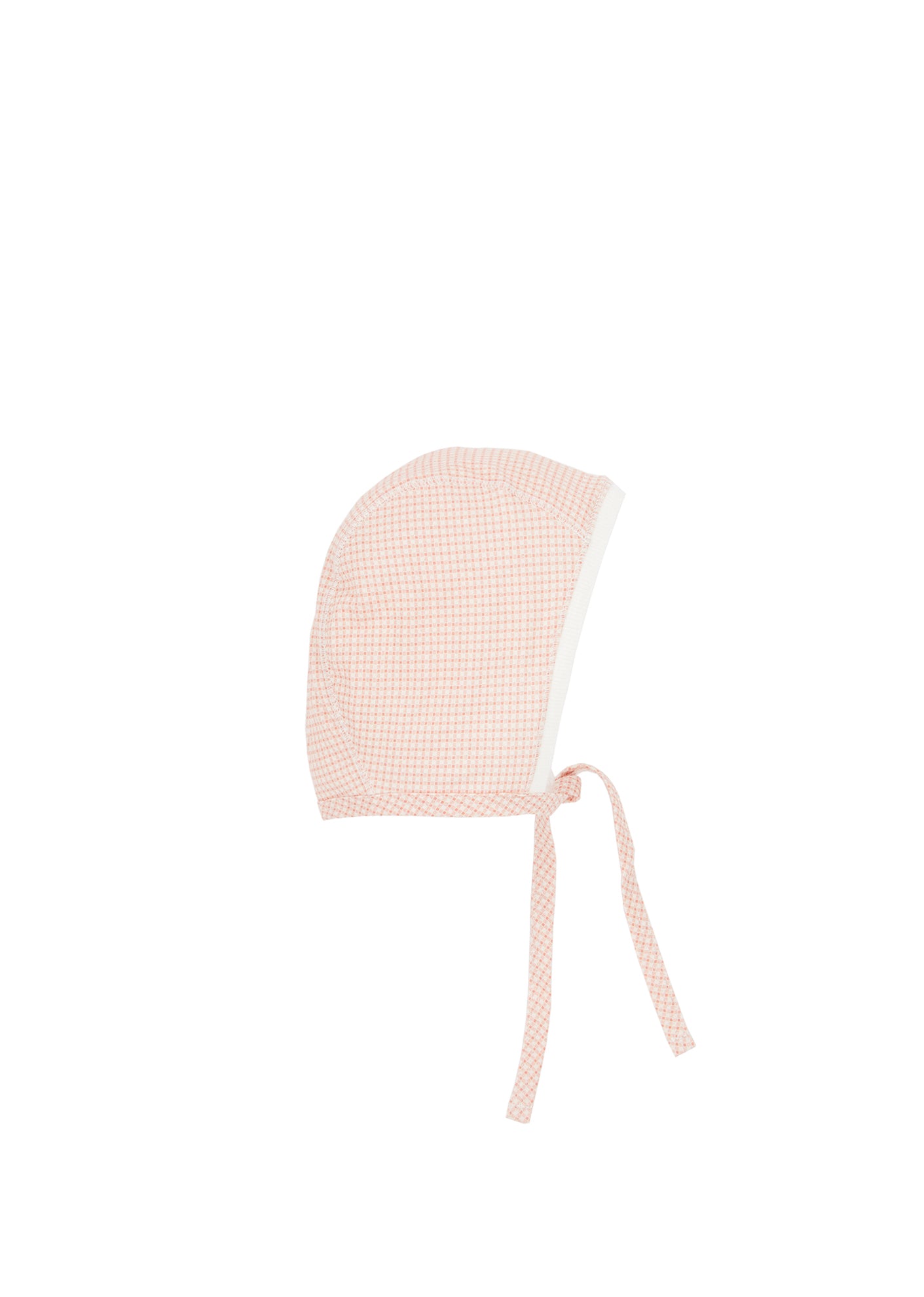 Baby Girls Pink Check Cotton Hat