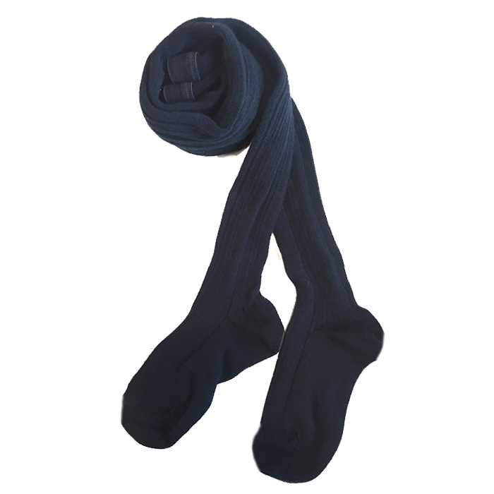 Girls Navy Cotton Tights