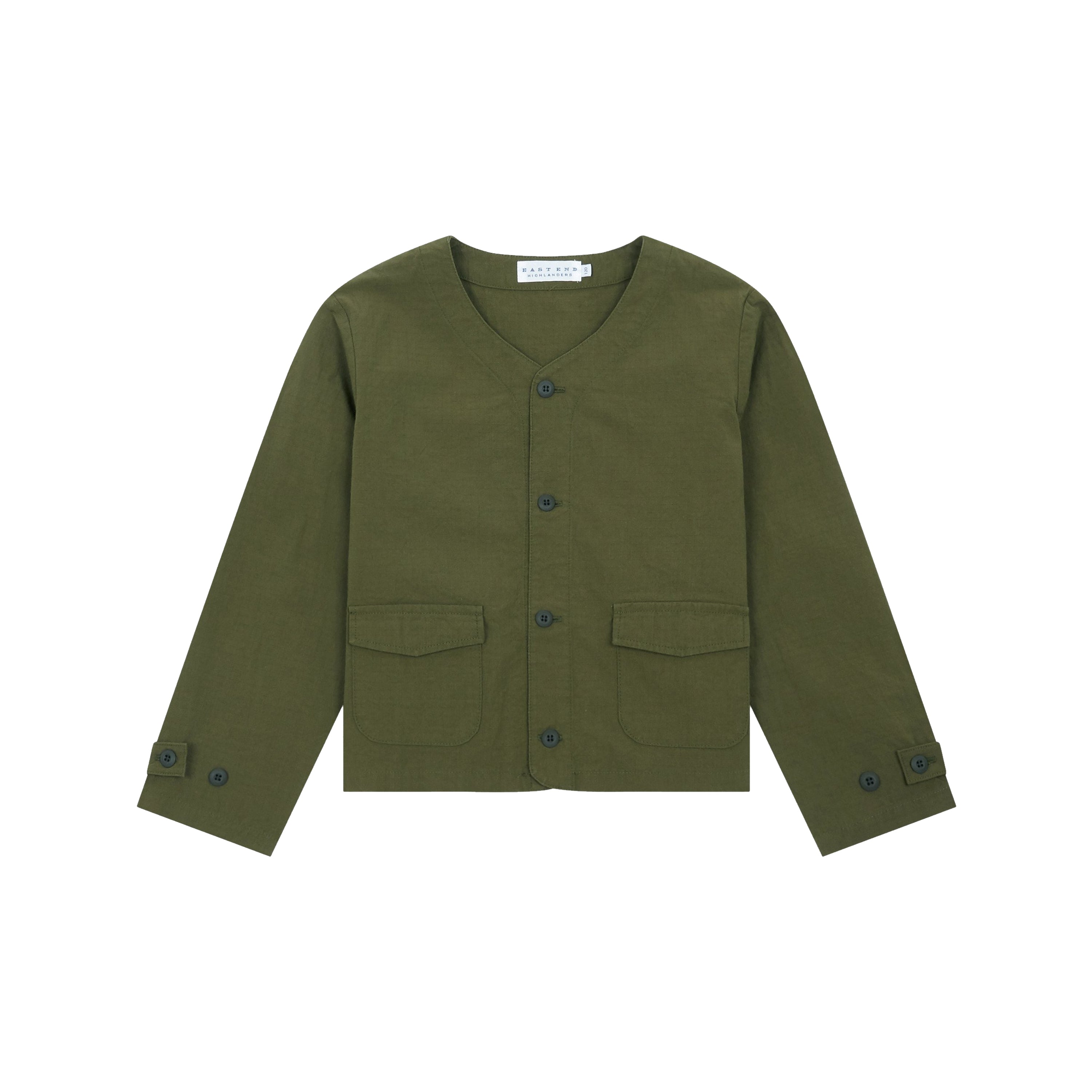 Boys & Girls Green Collarless Jacket