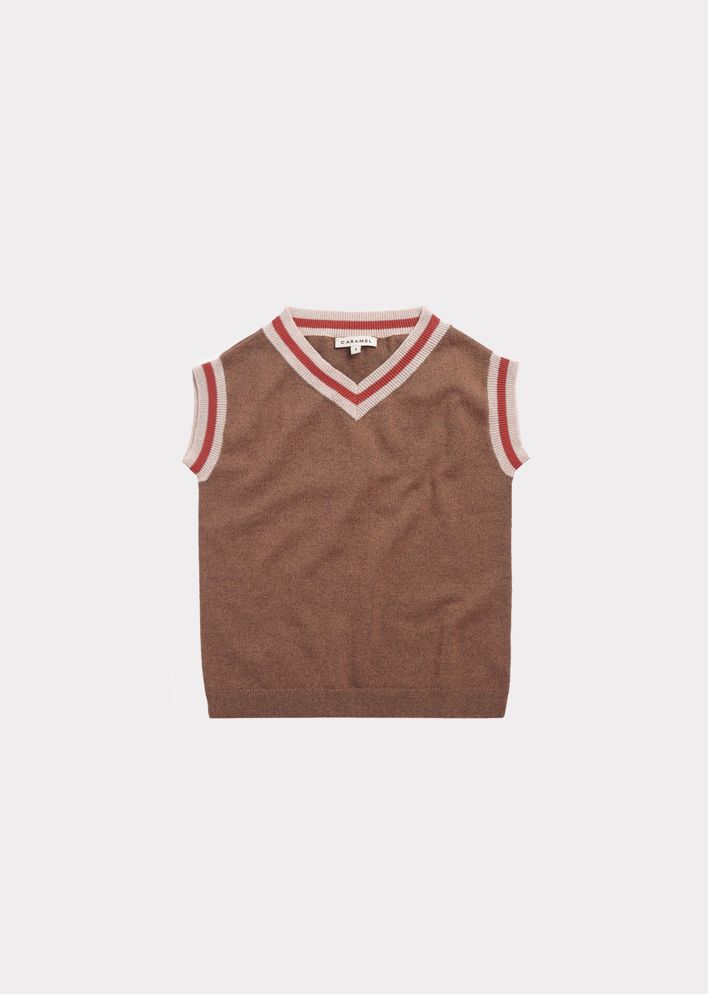 Girls Brown Knit Cotton Vest