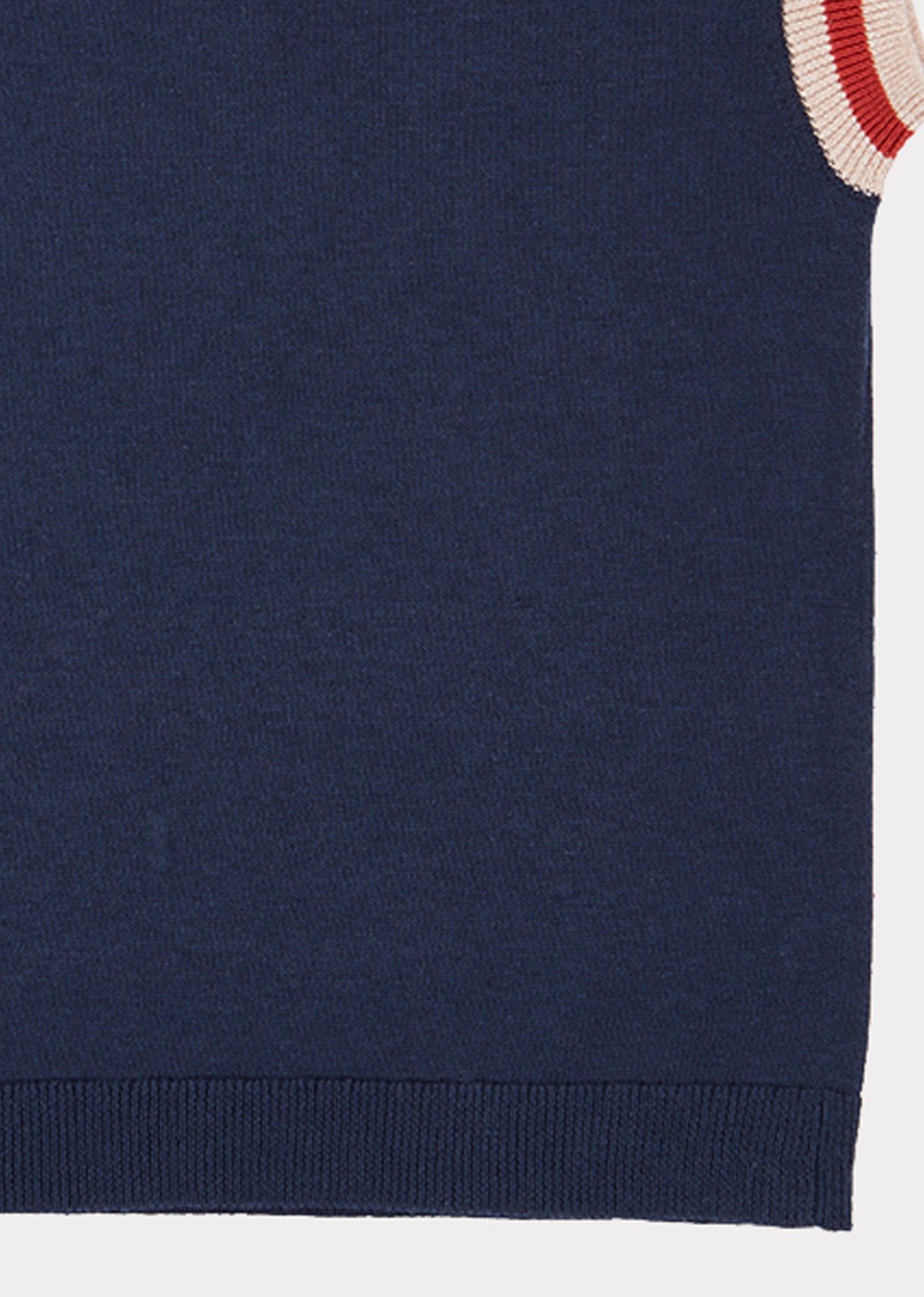 Girls Navy Knit Cotton Vest