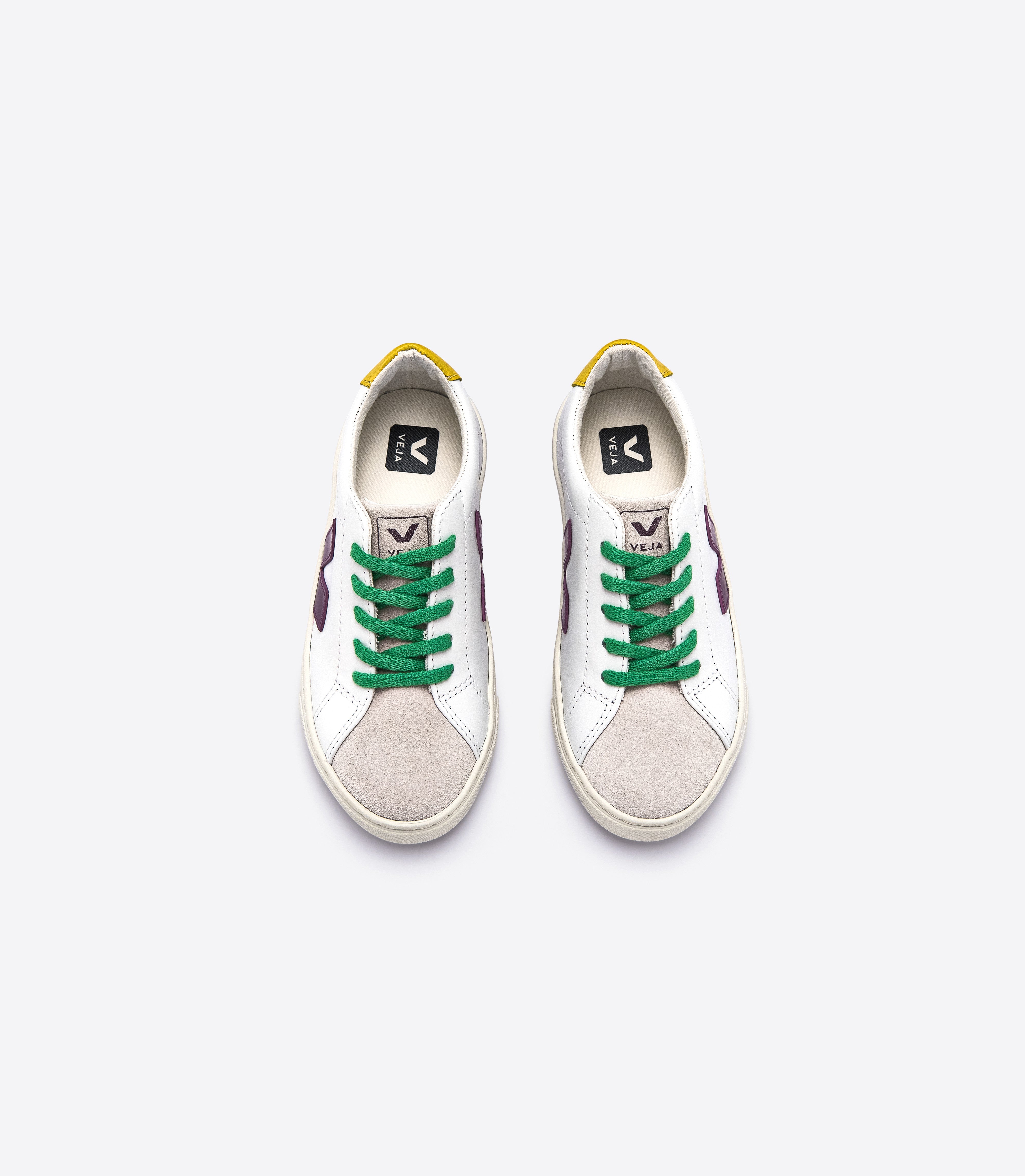 Boys & Girls White "V" Leather Shoes