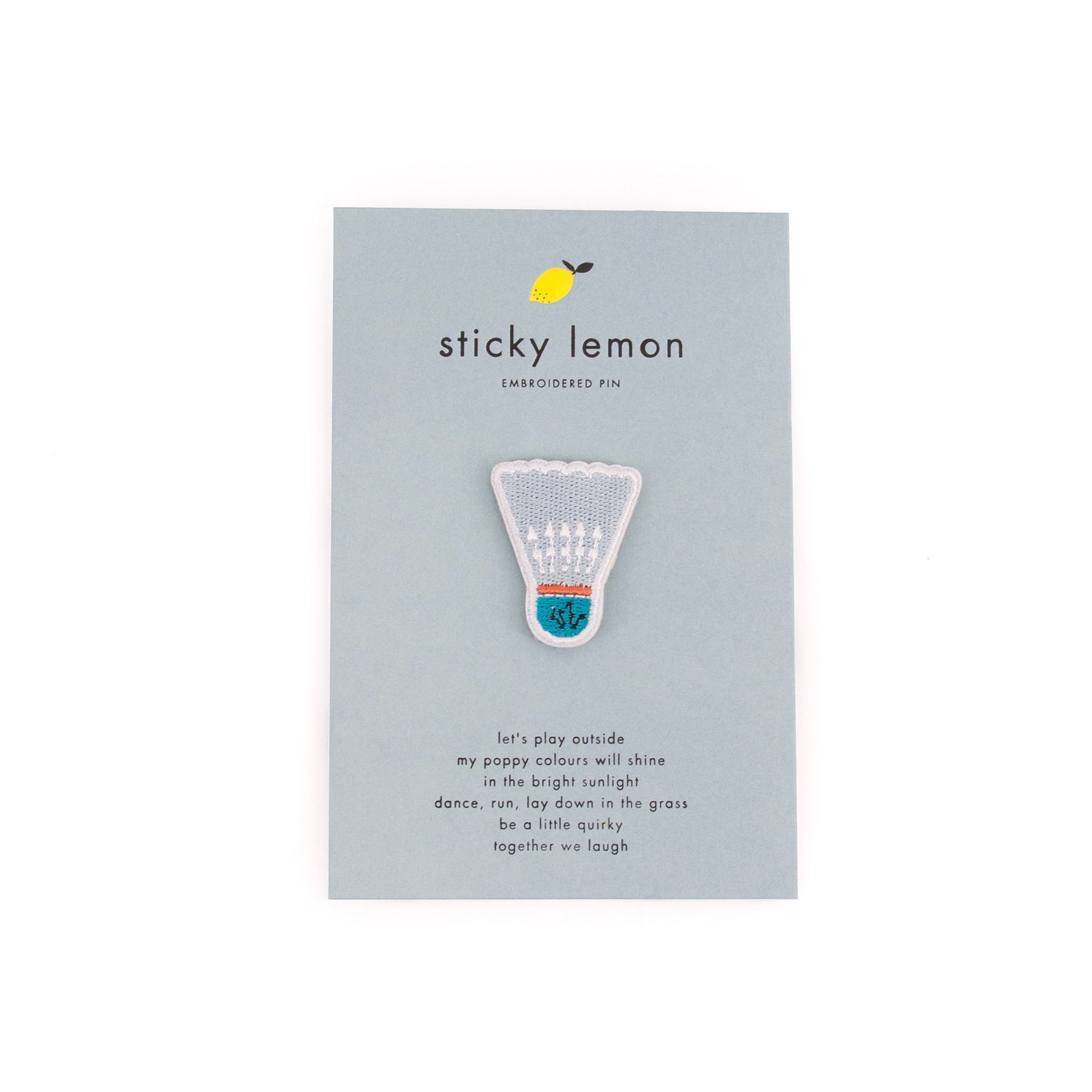 Sticky lemon Embroidered Pins Shuttle