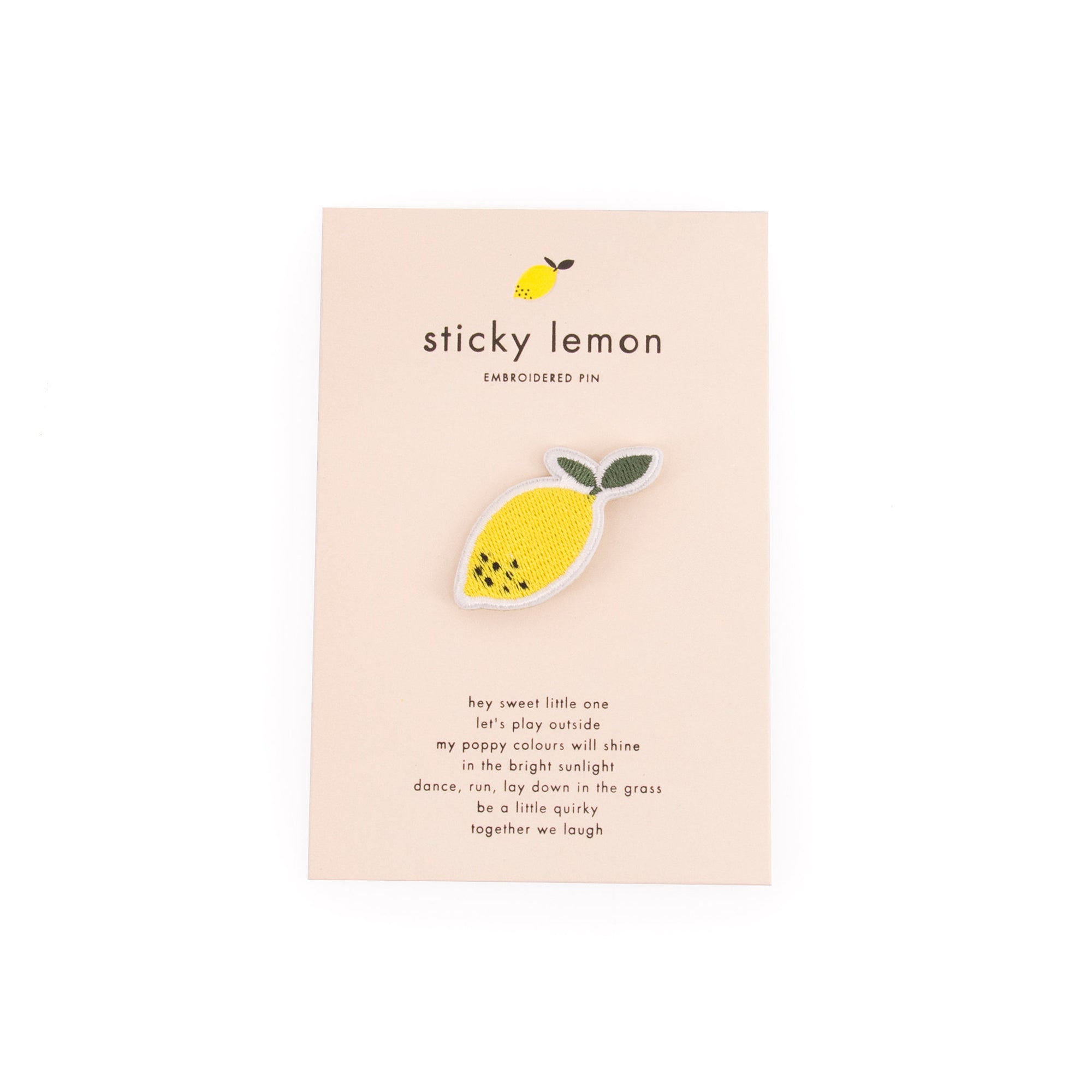 Sticky lemon Embroidered pins Citron
