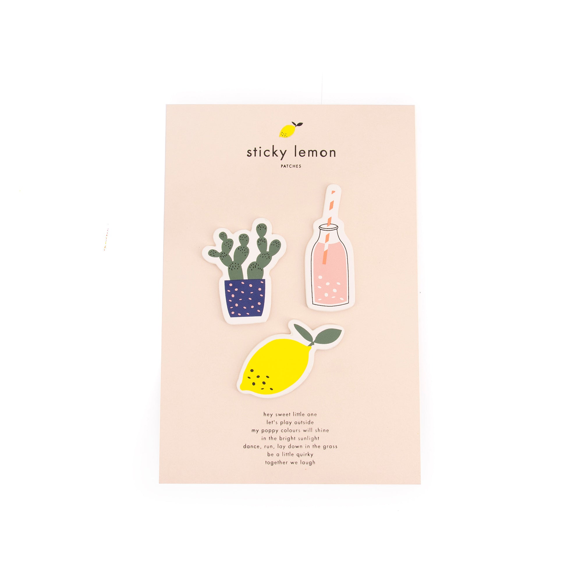 Patches Citron Cactus Bottle On A Card