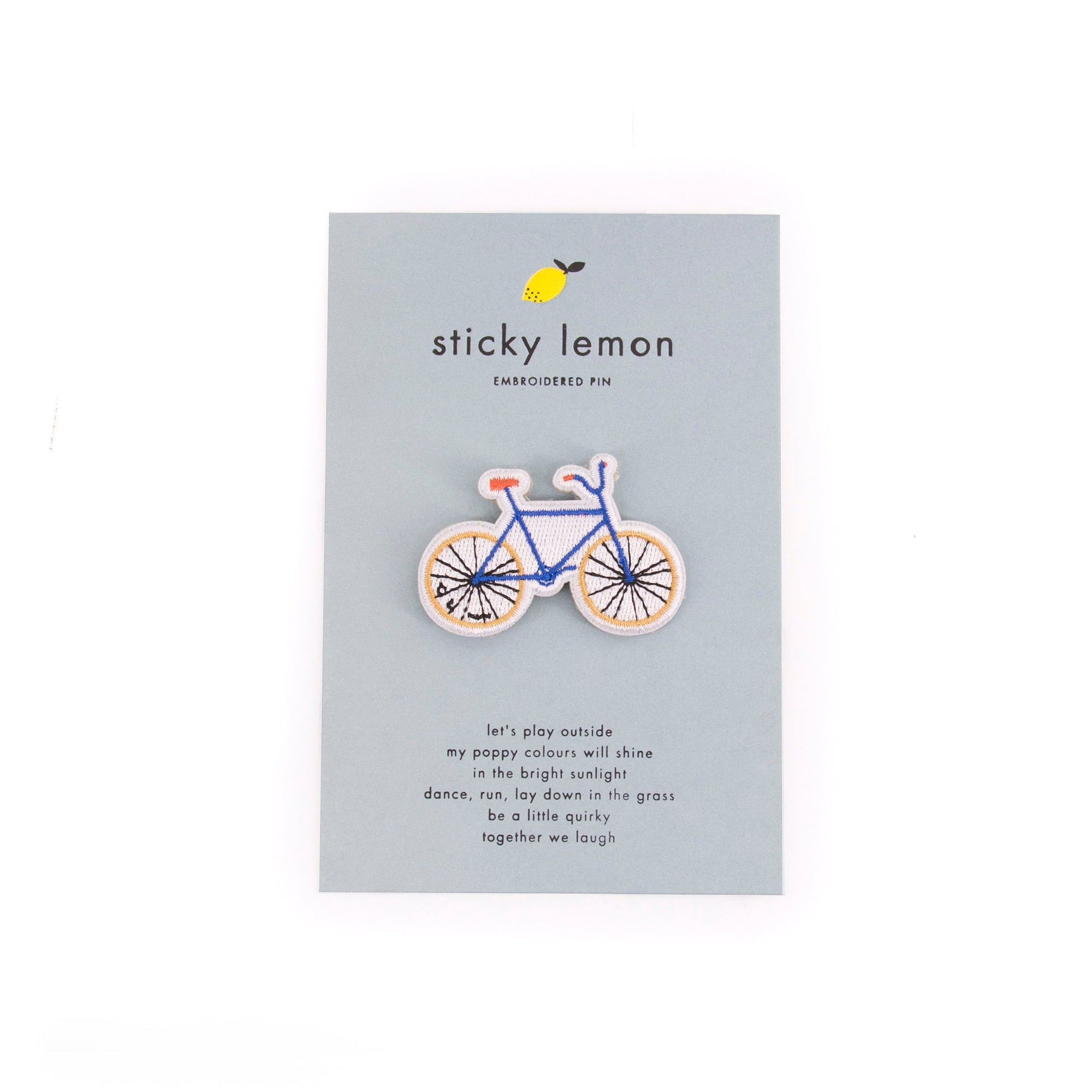 Sticky lemon Embroidered Pins Bike