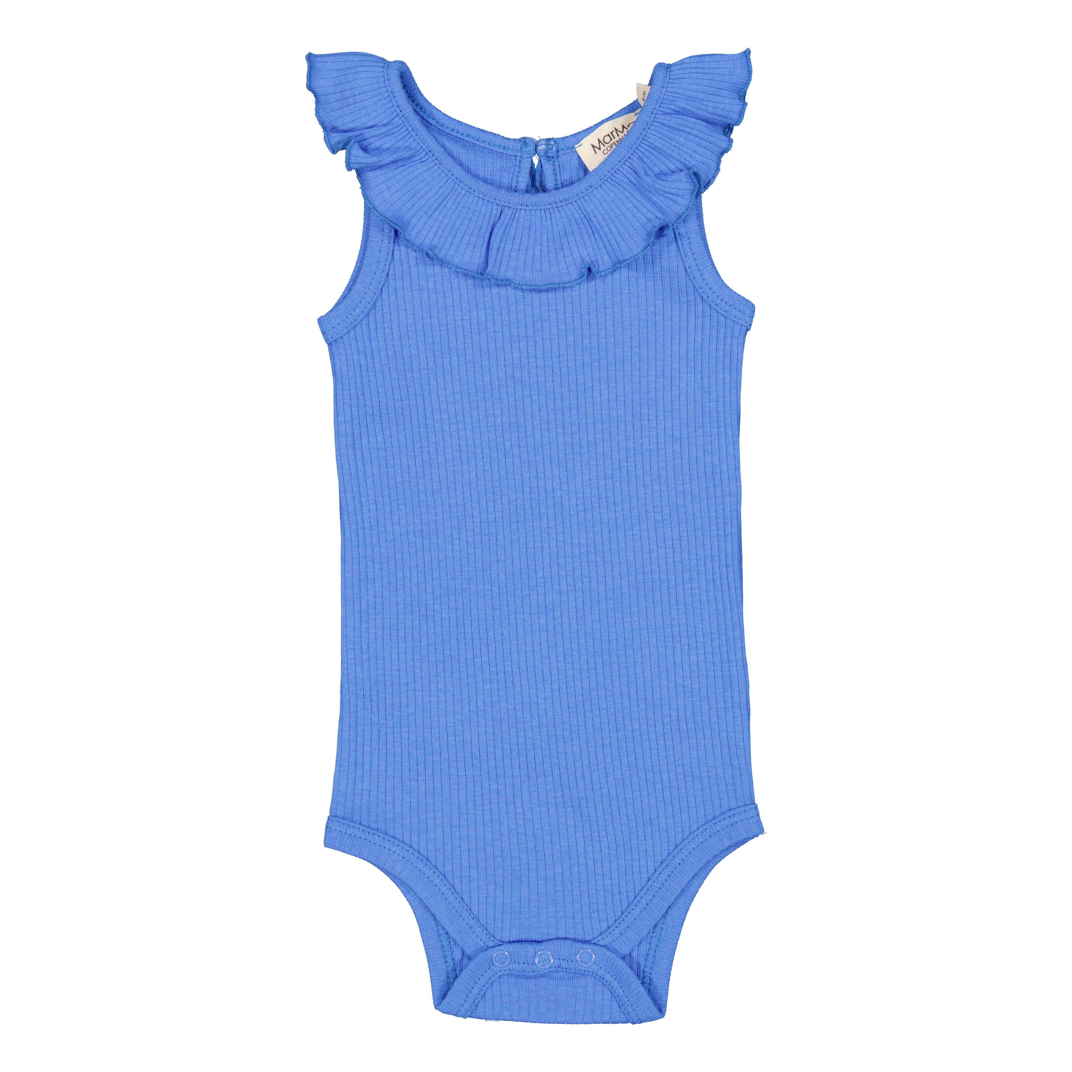 Baby Girls Blue Ruffled Babysuit
