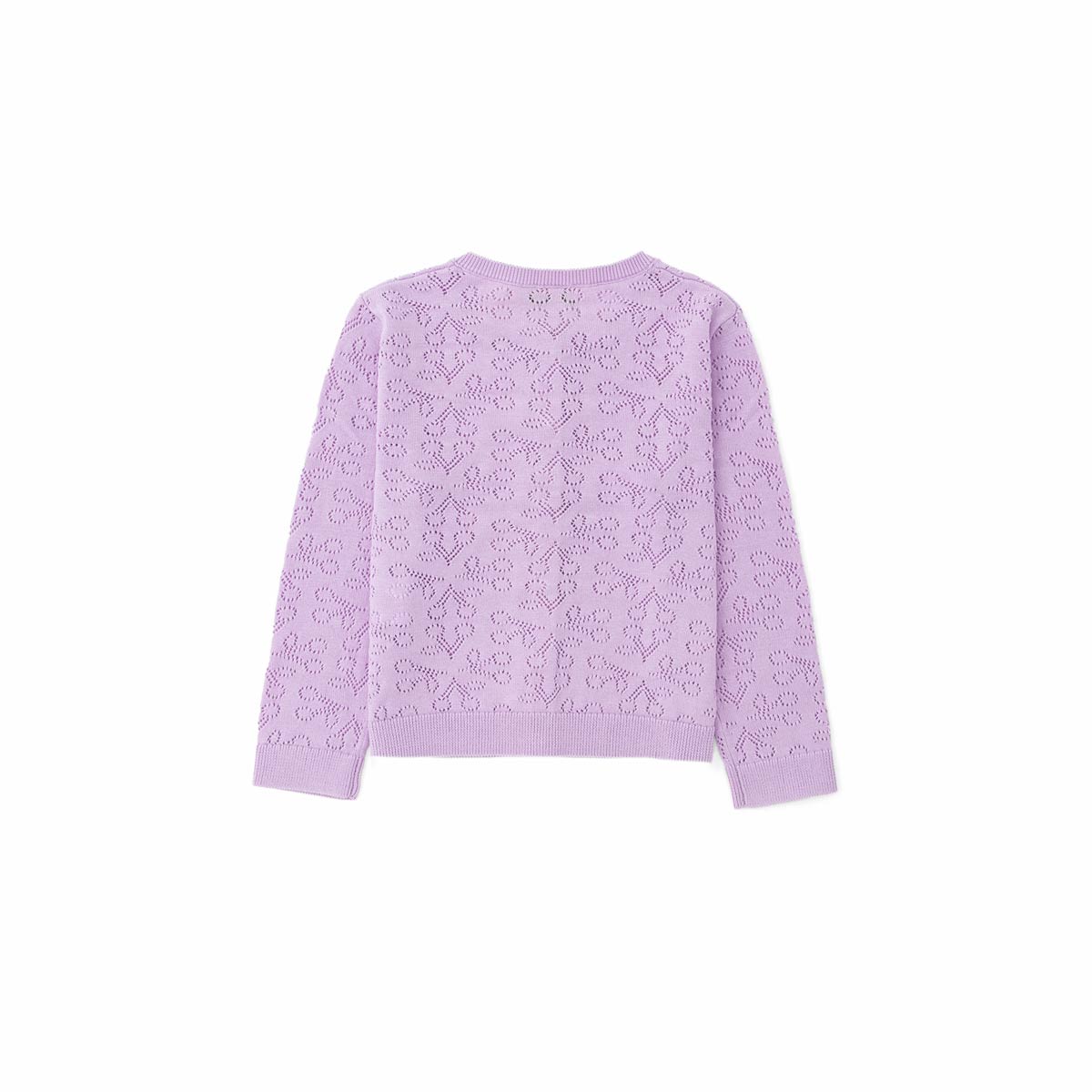 Girls Mauve Logo Cotton Cardigan