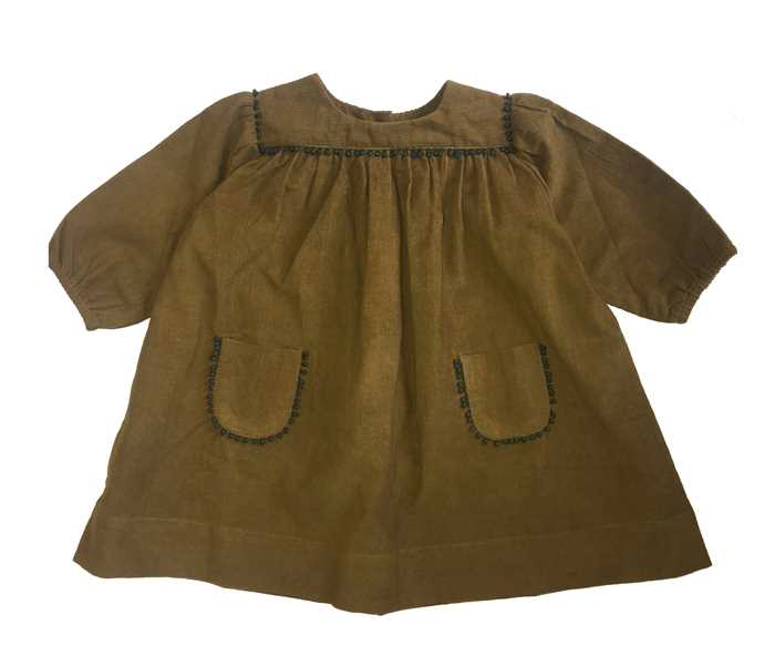 Baby Girls Mustard Cotton Dress